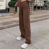 Vintage-Stil 90er High Waist Straight Leg Jeans - Schokolade